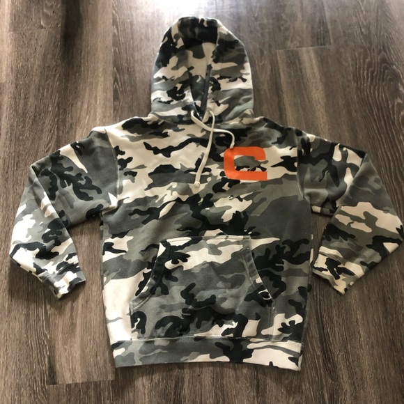 Independent Trading Company Other - Independent Trading Co Camo Heavyweight Hoodie Size S Orange C Graphic Pullover